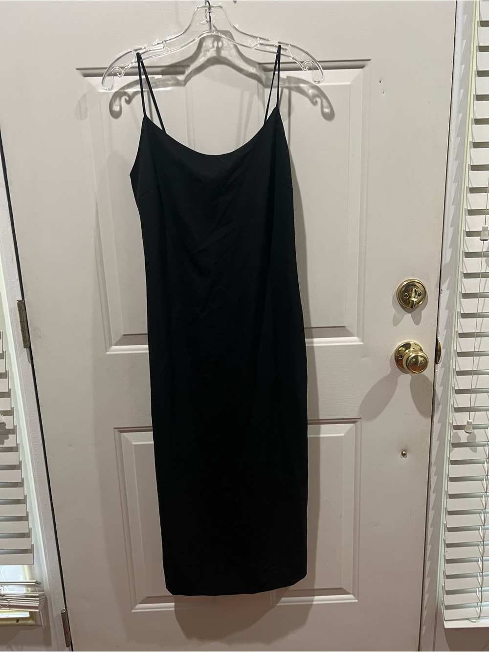 Zara Black Midi Dress with Spaghetti Straps